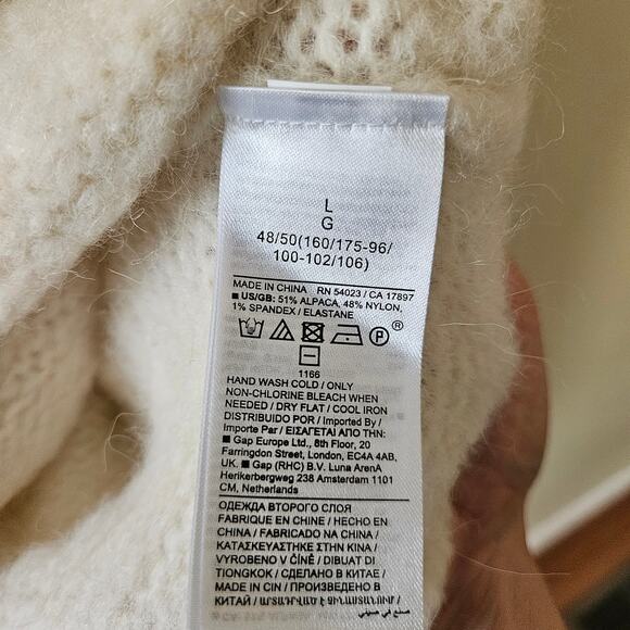 Banana Republic Women's Fair Isle Turtleneck Sweater, Size L Alpaca Fuzzy - Picture 7 of 10